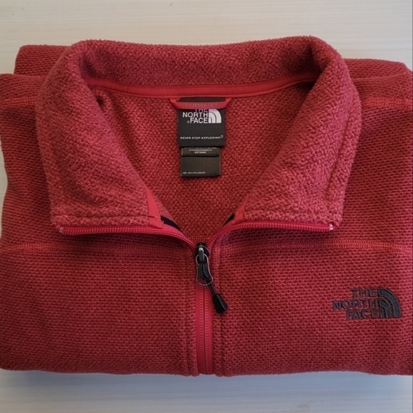 THE NORTH FACE 1/4 Zip Waffle Weave Pullover Maroon / Dark Red Men's L - Picture 7 of 7